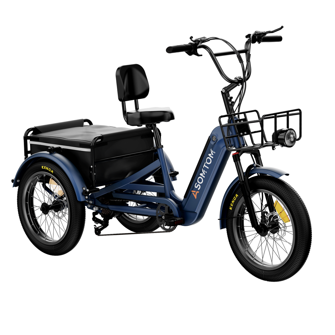 adults 3 wheel electric bicycle WHALE 2.0 Adult Electric Cargo Trike – 750W Motor, 48V 20Ah Battery – Asomtom Electric Bike