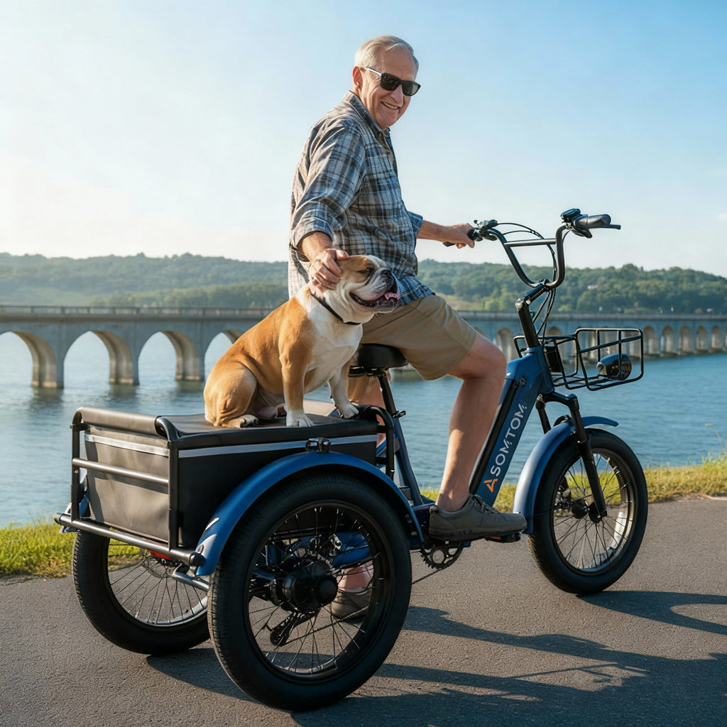 Adult 3-Wheel Cargo Ebike WHALE 2.0 with Canvas Bag