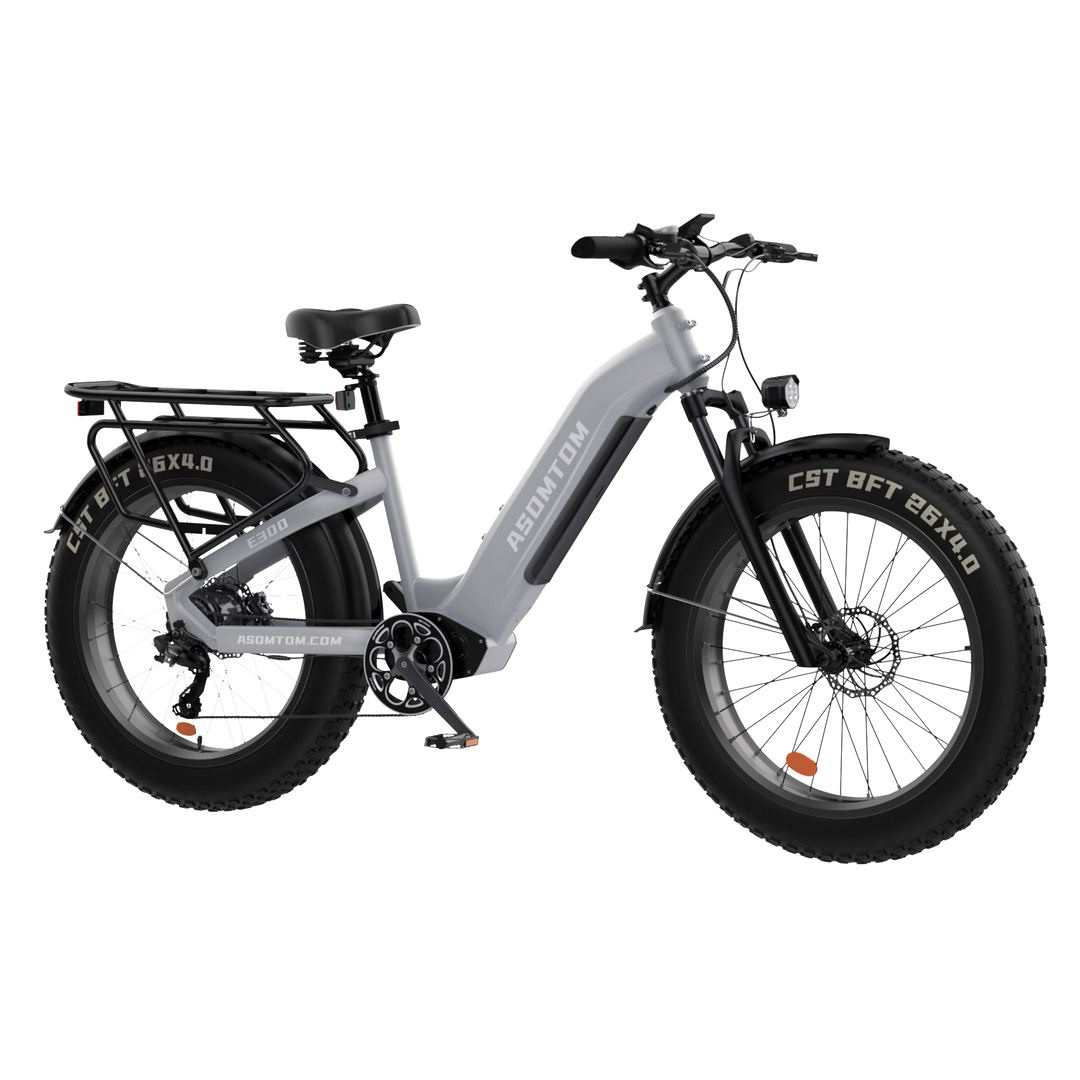 extreme electric bicycle ASOMTOM E300 Step-Thru 750W Electric Mountain Bike – Fat Tire Adventure – Asomtom Electric Bike